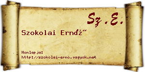 Szokolai Ernő névjegykártya