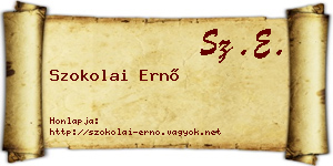 Szokolai Ernő névjegykártya