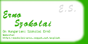 erno szokolai business card