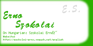 erno szokolai business card